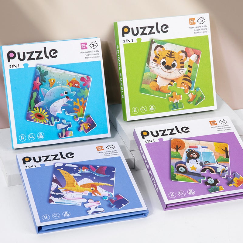 Children'S Three-In-One Advanced Folding Magnetic Jigsaw Puzzle Kindergarten Baby Puzzle Early Education Enlightenment Block Jigsaw Puzzle - Image 3